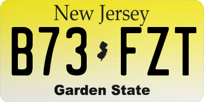 NJ license plate B73FZT