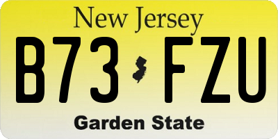 NJ license plate B73FZU