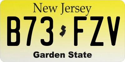 NJ license plate B73FZV