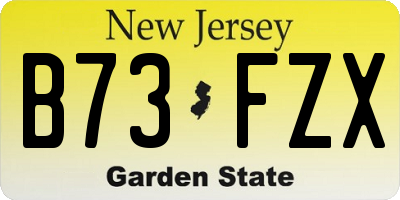NJ license plate B73FZX