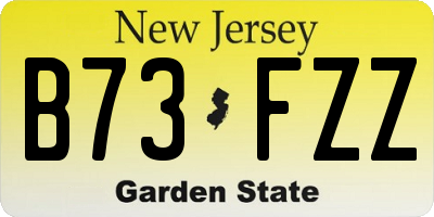 NJ license plate B73FZZ