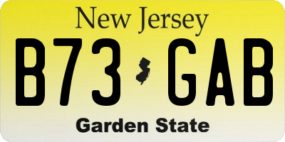 NJ license plate B73GAB