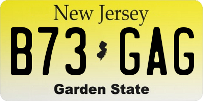NJ license plate B73GAG
