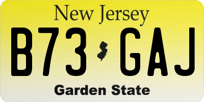 NJ license plate B73GAJ