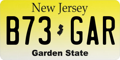 NJ license plate B73GAR
