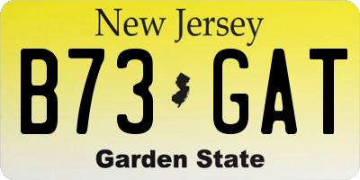 NJ license plate B73GAT