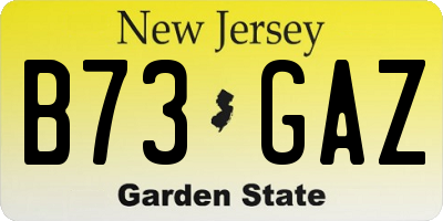 NJ license plate B73GAZ