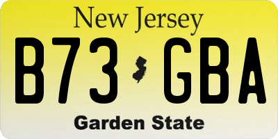 NJ license plate B73GBA