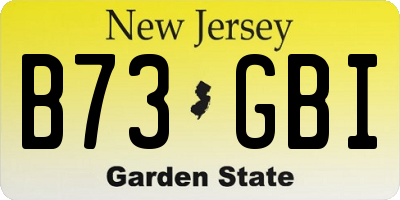 NJ license plate B73GBI