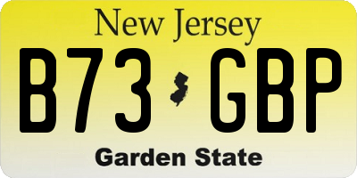 NJ license plate B73GBP