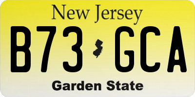 NJ license plate B73GCA