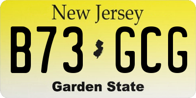 NJ license plate B73GCG