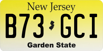 NJ license plate B73GCI