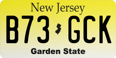 NJ license plate B73GCK