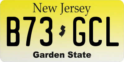 NJ license plate B73GCL