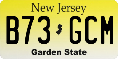 NJ license plate B73GCM