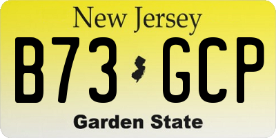 NJ license plate B73GCP