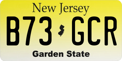 NJ license plate B73GCR