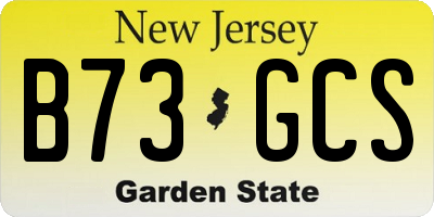 NJ license plate B73GCS