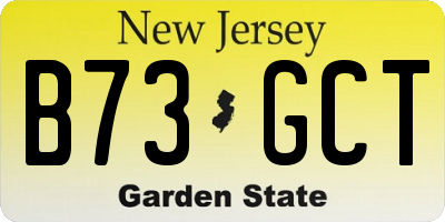 NJ license plate B73GCT