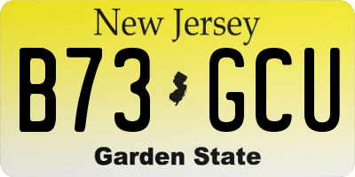 NJ license plate B73GCU