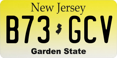 NJ license plate B73GCV