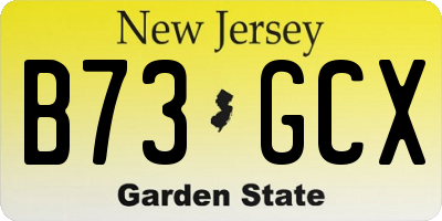 NJ license plate B73GCX