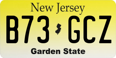 NJ license plate B73GCZ