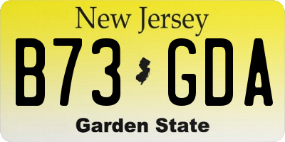 NJ license plate B73GDA