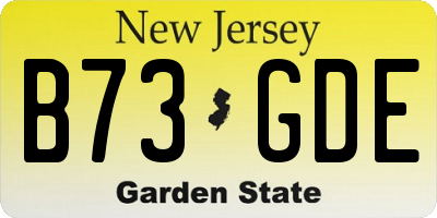 NJ license plate B73GDE