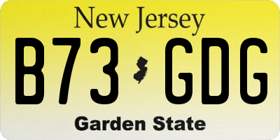 NJ license plate B73GDG