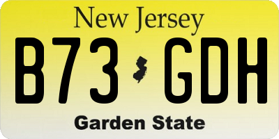 NJ license plate B73GDH
