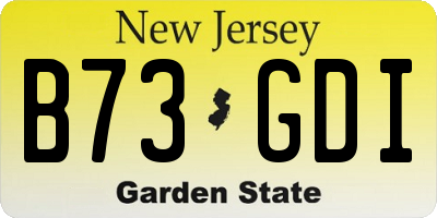 NJ license plate B73GDI