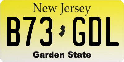 NJ license plate B73GDL