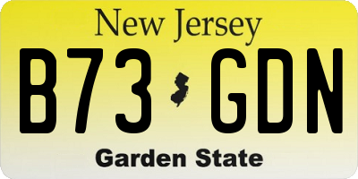 NJ license plate B73GDN