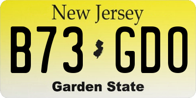 NJ license plate B73GDO