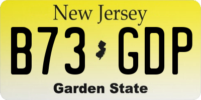 NJ license plate B73GDP