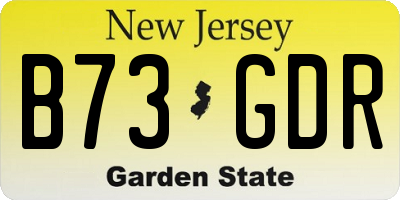 NJ license plate B73GDR