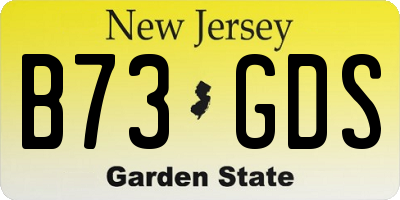 NJ license plate B73GDS