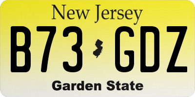 NJ license plate B73GDZ