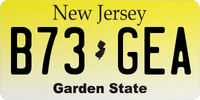 NJ license plate B73GEA