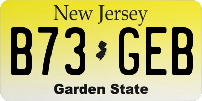 NJ license plate B73GEB