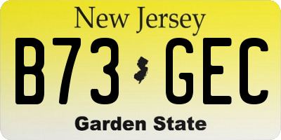 NJ license plate B73GEC