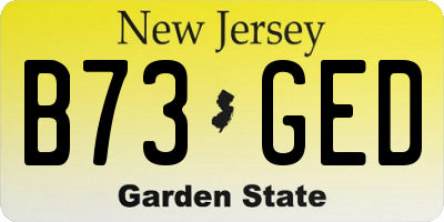 NJ license plate B73GED