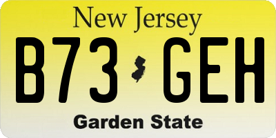 NJ license plate B73GEH