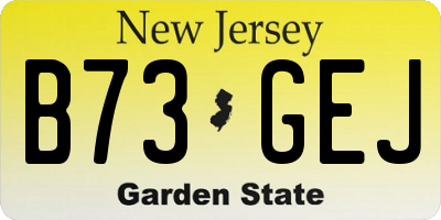 NJ license plate B73GEJ