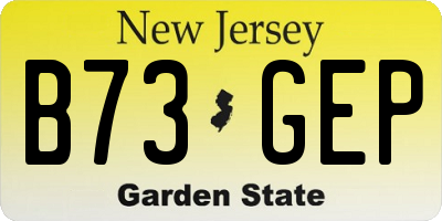 NJ license plate B73GEP