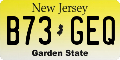NJ license plate B73GEQ