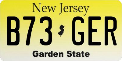NJ license plate B73GER