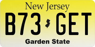NJ license plate B73GET